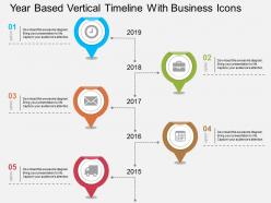 Dm year based vertical timeline with business icons flat powerpoint design
