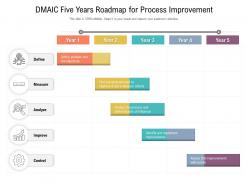 Dmaic five years roadmap for process improvement