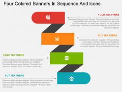 dn Four Colored Banners In Sequence And Icons Flat Powerpoint Design