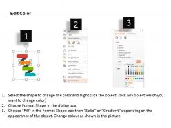 Dn four colored banners in sequence and icons flat powerpoint design