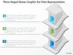 Dn three staged house graphic for data representation powerpoint template