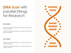 Dna icon with parallel strings for research