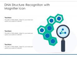 Dna structure recognition with magnifier icon