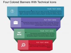 Do four colored banners with technical icons flat powerpoint design