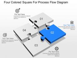 Do four colored square for process flow diagram powerpoint template