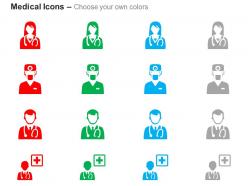 Doctor female male surgeon healthcare specialist ppt icons graphics
