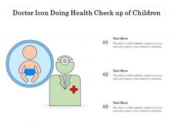 Doctor icon doing health check up of children