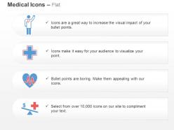 Doctor medical symbol heart health ecg ppt icons graphics