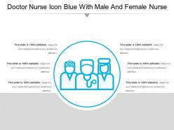 Doctor nurse icon blue with male and female nurse