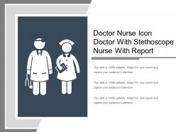 Doctor nurse icon doctor with stethoscope nurse with report
