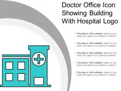 Doctor office icon showing building with hospital logo
