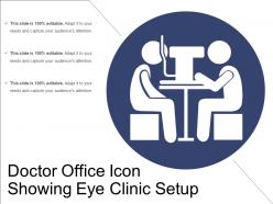 Doctor office icon showing eye clinic setup