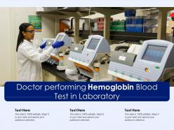 Doctor performing hemoglobin blood test in laboratory