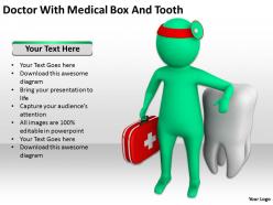 Doctor with medical box and tooth ppt graphics icons powerpoint