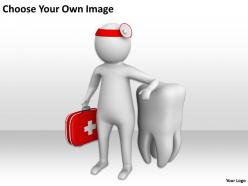 Doctor with medical box and tooth ppt graphics icons powerpoint