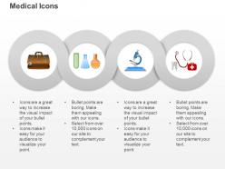 Doctors bag microscope stethoscope medical apparatus ppt icons graphics