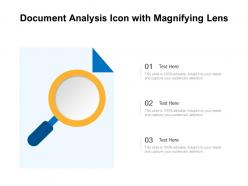 Document analysis icon with magnifying lens