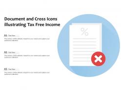 Document and cross icons illustrating tax free income