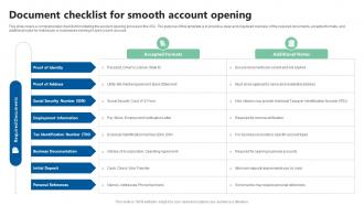 Document Checklist For Smooth Account Opening