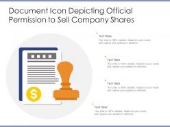 Document Icon Depicting Official Permission To Sell Company Shares