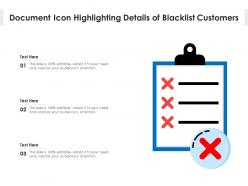 Document Icon Highlighting Details Of Blacklist Customers