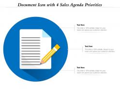 Document icon with 4 sales agenda priorities