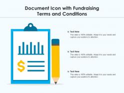 Document icon with fundraising terms and conditions