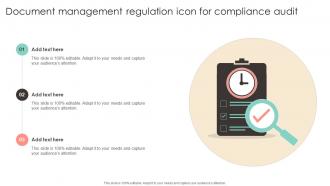 Document Management Regulation Icon For Compliance Audit