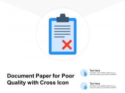 Document Paper For Poor Quality With Cross Icon