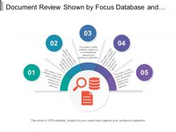 Document review shown by focus database and document image