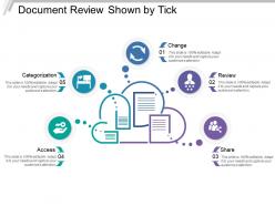 Document review shown by tick