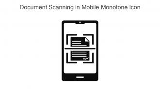 Document Scanning In Mobile Monotone Icon In Powerpoint Pptx Png And Editable Eps Format