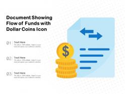 Document showing flow of funds with dollar coins icon