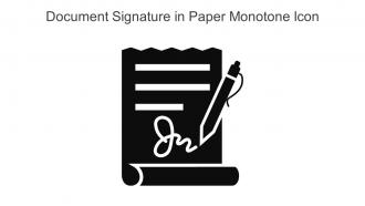 Document Signature In Paper Monotone Icon In Powerpoint Pptx Png And Editable Eps Format