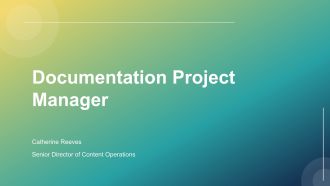Documentation Project Manager PPT Sample VA