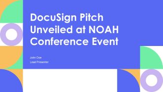 Docusign Pitch Unveiled At NOAH Conference Event PPT PowerPoint AT
