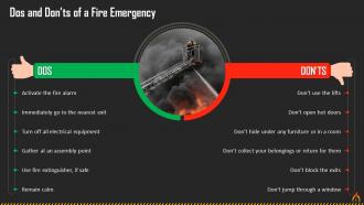 Does And Does Not In Case Of Fire Emergency Training Ppt