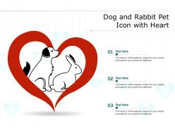 Dog and rabbit pet icon with heart