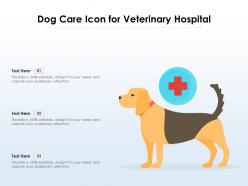 Dog care icon for veterinary hospital