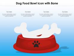 Dog food bowl icon with bone