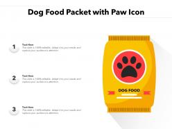 Dog food packet with paw icon