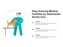 Dog receiving medical facilities by veterinarian doctor icon