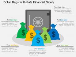 Dollar bags with safe financial safety flat powerpoint desgin