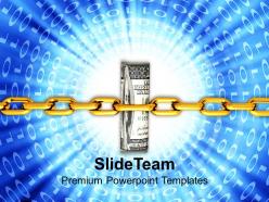 Dollar bills tightly packed with chain powerpoint templates ppt themes and graphics