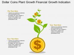 Dollar coins plant growth financial growth indication flat powerpoint design