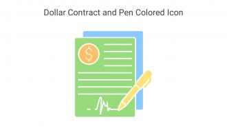 Dollar Contract And Pen Colored Icon In Powerpoint Pptx Png And Editable Eps Format