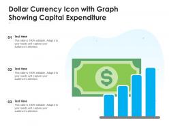 Dollar currency icon with graph showing capital expenditure