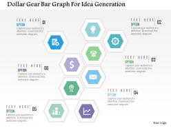 Dollar gear bar graph for idea generation flat powerpoint design