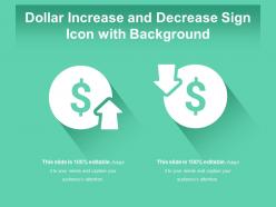Dollar increase and decrease sign icon with background