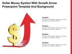 Dollar money symbol with growth arrow powerpoint template and background